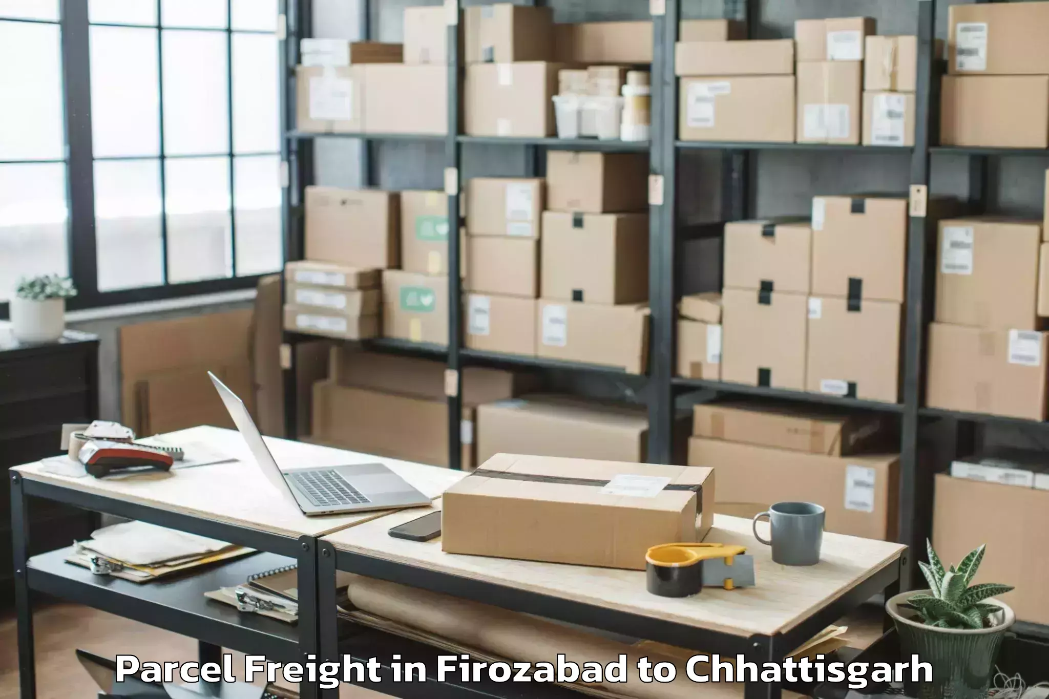 Easy Firozabad to Kondagaon Parcel Freight Booking